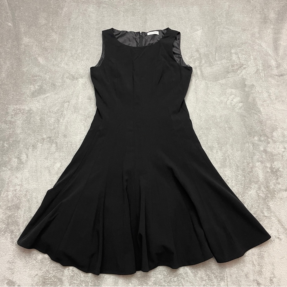 Calvin Klein Women's Black Solid Sleeveless Fit Flare Dress Size XS